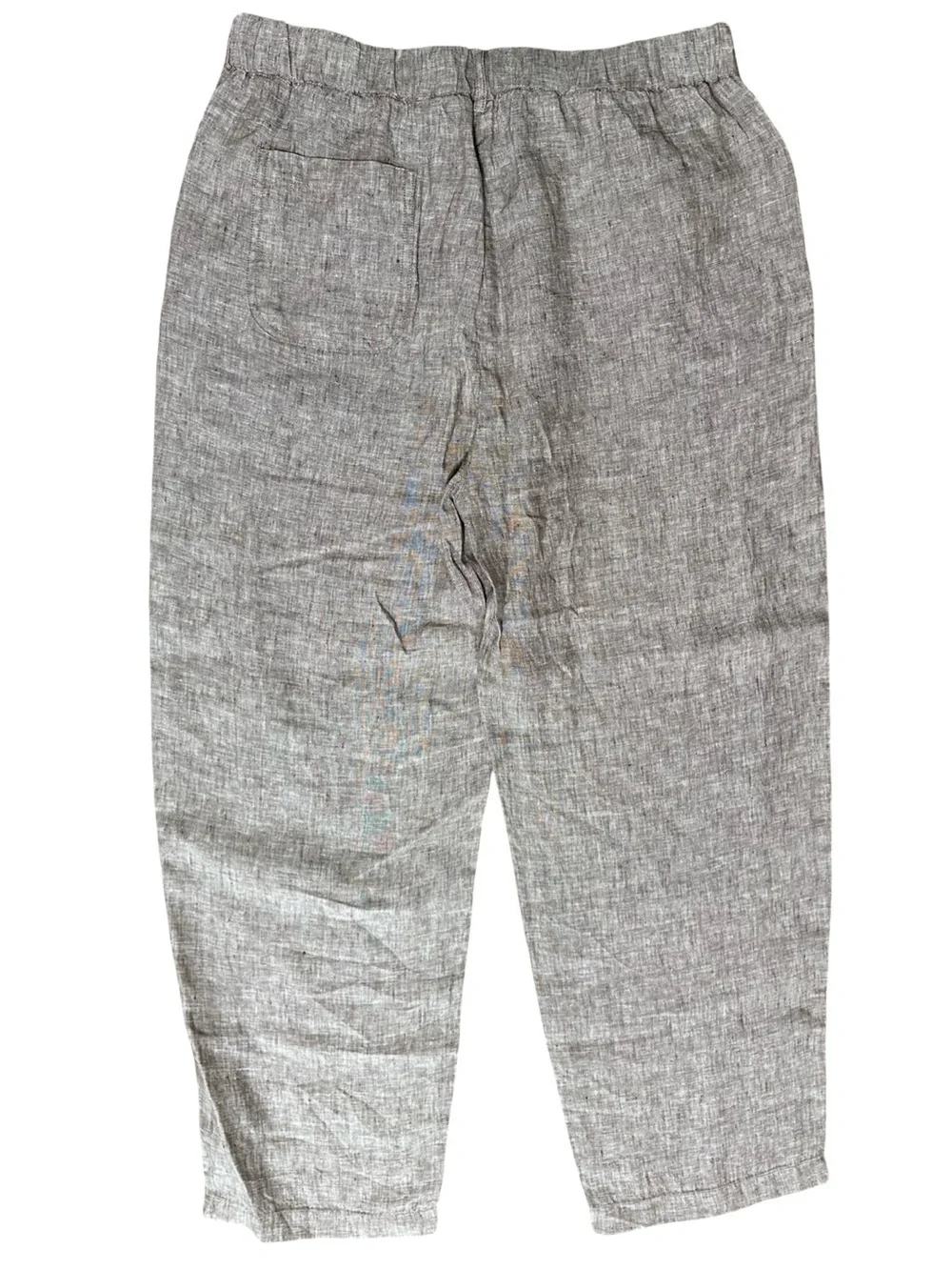 Quince NWT Women’s Size M Taupe Brown Chambray European Linen Straight Leg Pants
